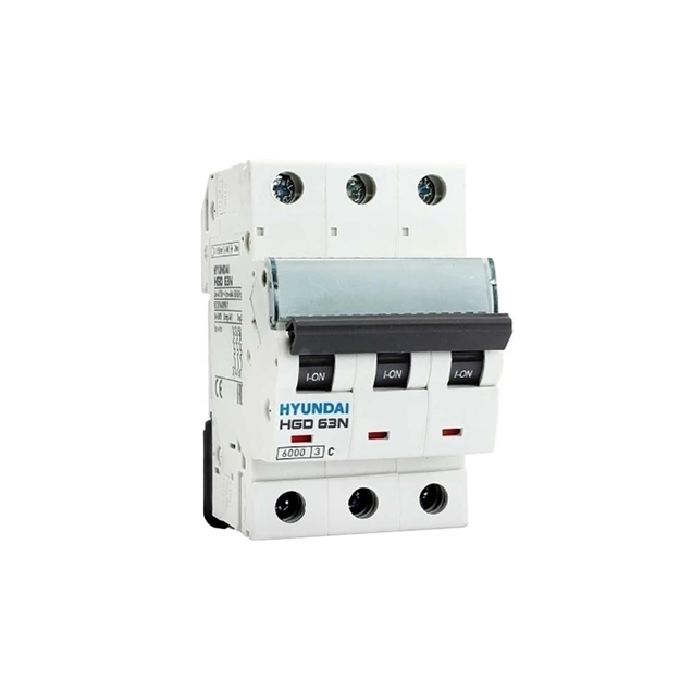 کلید مینیاتوری سه پل 63 آمپر هیوندای کد HYUNDAI HGD 63N 3P-63A کلید مینیاتوری سه پل 63 آمپر هیوندای کد HYUNDAI HGD 63N 3P-63A